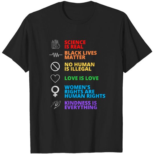 Discover Science, human, lives, love, women, rights T-shirt