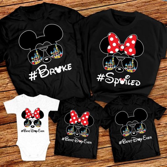 Discover Disney Broke and Spoiled Custom Matching Family Shirt Disneyland 2022