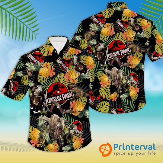 Discover Jurassic Park Tropical Dinosaur Hawaiian Shirt