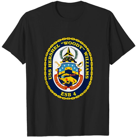 Discover USS Hershel "Woody" Williams (ESB-4) Crest - Uss Hershel Woody Williams Crest - T-Shirt