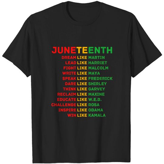 Discover Juneteenth Celebrate Black Leaders Men Women Kids T-shirt