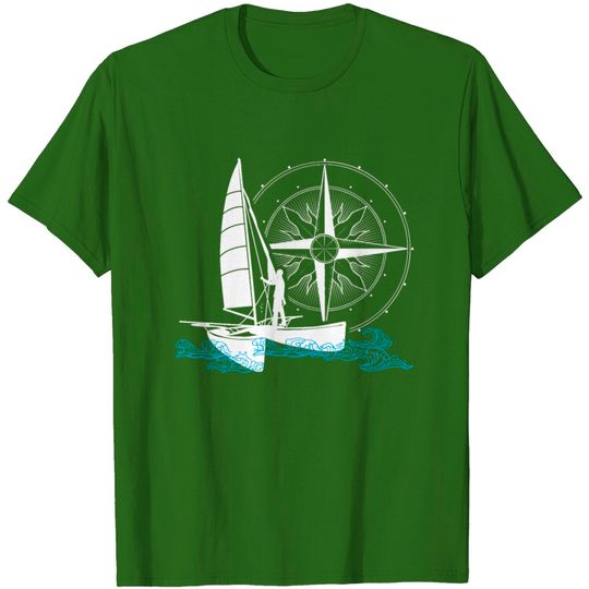 Discover Catamaran Sailing Double Hull Boat Two Hull Boat T-shirt