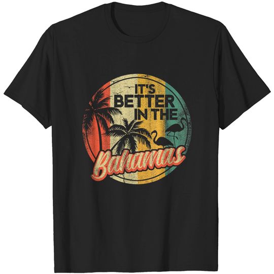 Discover Retro Bahamas Souvenir Travel Vacation Bahamian Flag Nassau T-Shirt