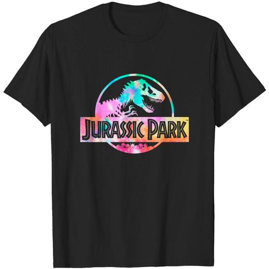 Discover Jurassic Park Logo Tie Dye Gloss Graphic T Shirt T-shirt