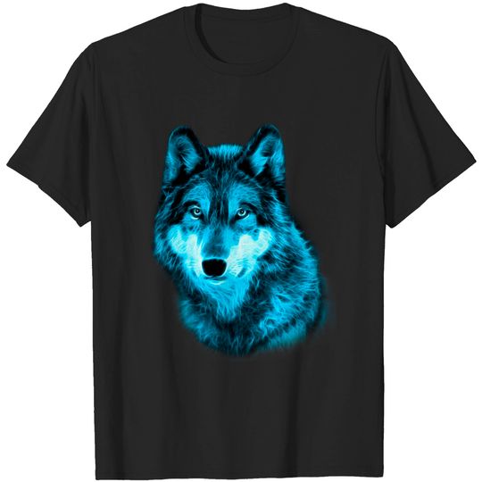 Discover Serious Face Wolf Glow Head T-shirt
