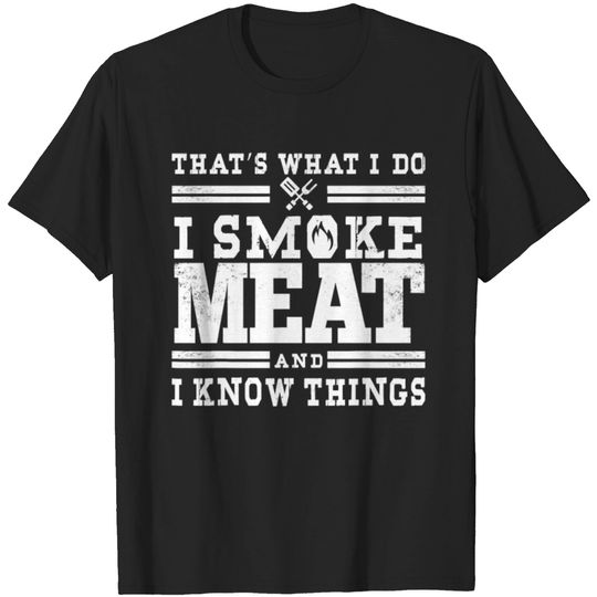 Discover Funny Pitmaster I Smoke Meat BBQ Smoker Grill T-shirt