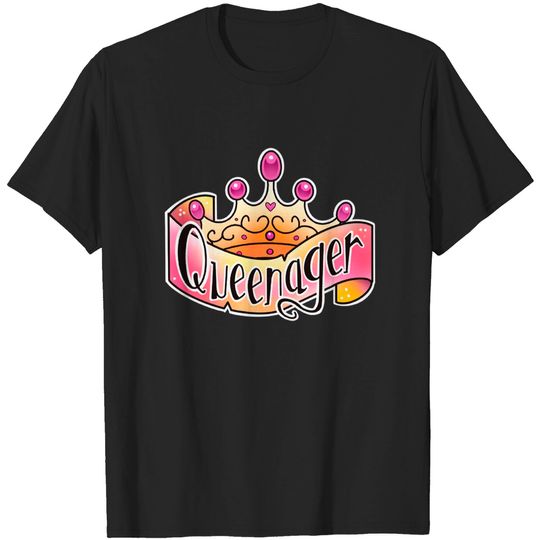 Discover queenager tattoo banner and tiara - Queen Birthday - T-Shirt