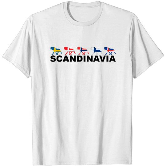 Discover SCANDINAVIA Moose Flags T-shirt