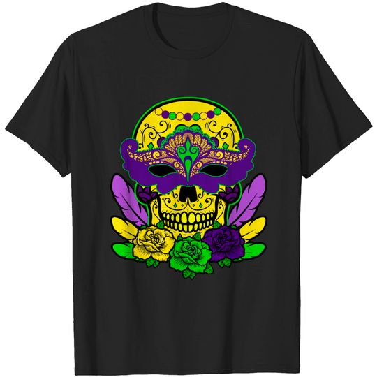 Discover Mardi Gras ,Mardi Gras Skull T-shirt