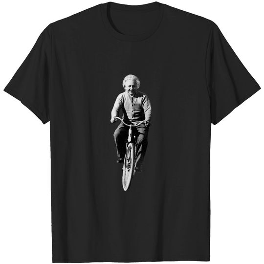 Discover Albert Einstein Riding a Bicycle T-shirt