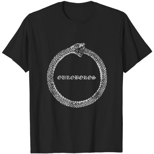 Discover Ouroboros Alchemy Occult Ancient Symbol Distressed T-shirt