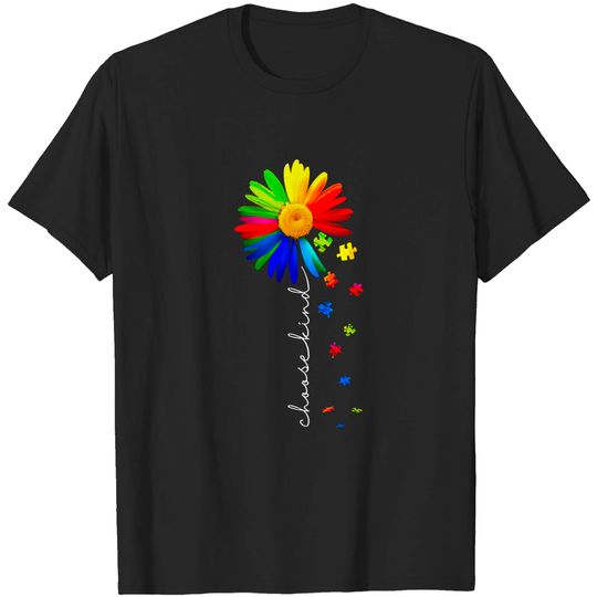 Discover Choose Kind Autism Awareness Daisy Flower Warrior - Autism - T-Shirt