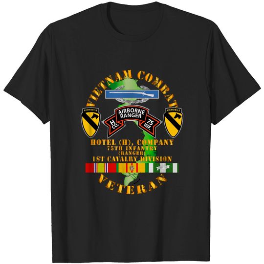 Discover Vietnam Combat Vet - H Co 75th Infantry (Ranger) - 1st Cavalry Div SSI - Vietnam Combat Vet H Co 75th Infantry - T-Shirt