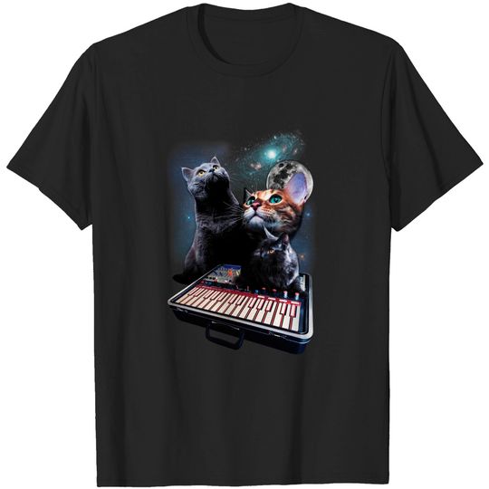 Discover Cats On Synthesizers In Space - Buchla Music Easel T-Shirt