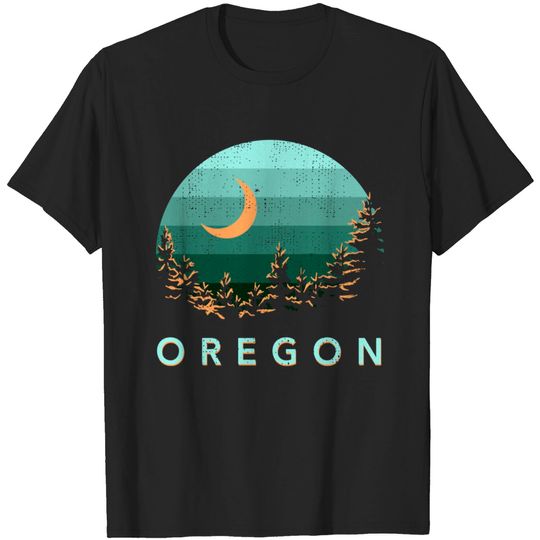 Discover Oregon Vintage Sunset Outdoors Hiking Souvenir T-shirt