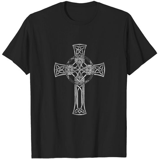 Discover Classic Distressed Irish Gaelic Celtic Cross T-shirt