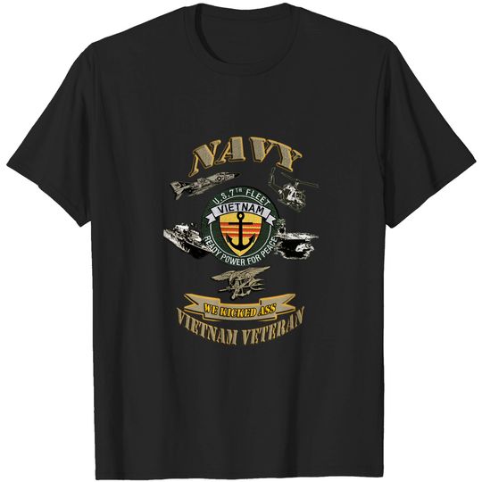 Discover 7TH FLEET VN WITH ANCHOR and trident vietnam veter T-shirt