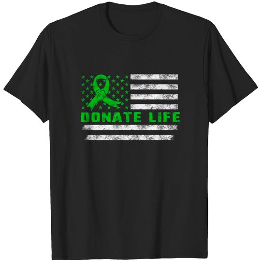 Discover Donate Life USA American Flag Transplant Organ T-shirt