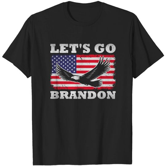Discover Let's Go Brandon Vintage USA Flag Eagle - Lets Go Brandon - T-Shirt