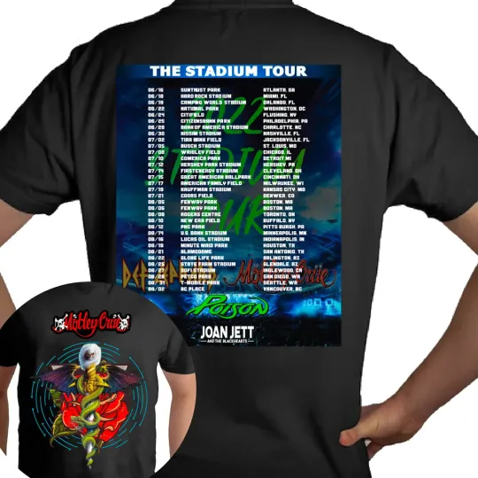 Discover The Stadium Tour Motley Crue Def Leppard Poison Joan Jett T-shirt