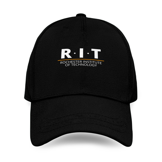 Discover R.I.T | Rochester Institute of Technology (Dot, White, Orange Bar) - Rit Baseball Cap