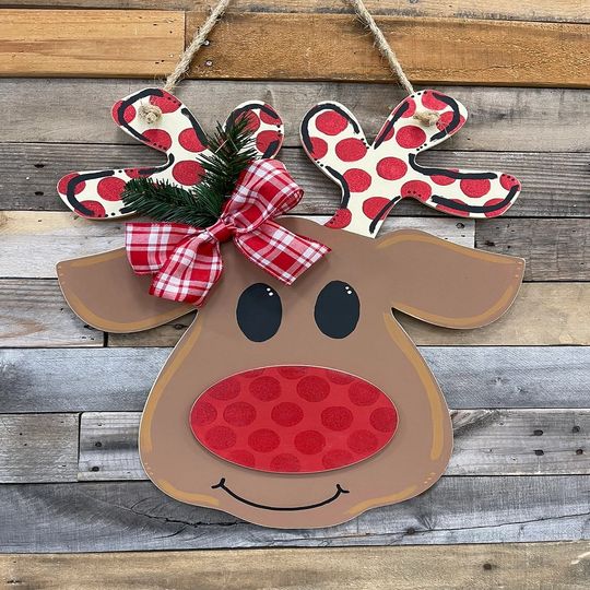 Discover Reindeer Door Hanger Christmas Door Hanger Happy Holidays