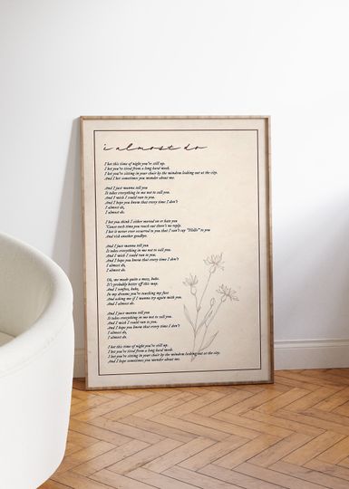Discover I Almost Do Taylor Lyrics Poster