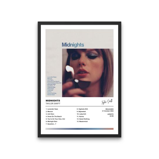 Discover Taylor Poster - Midnights 3am Album Cover Poster Print - Taylor Poster