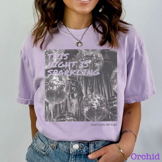 Discover Eras Tour Taylor Taylor version Merch Tshirt |This Night is Sparkling Mirror Balls T-Shirt
