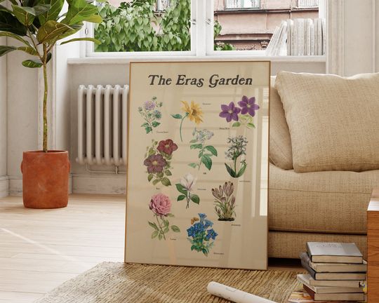 Discover Eras Garden Poster - PHYSICAL, Taylor Decor, Taylor version Art Print, Vintage Floral