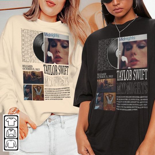 Discover Taylor Music Shirt, Taylor The Eras Tour Album Midnights