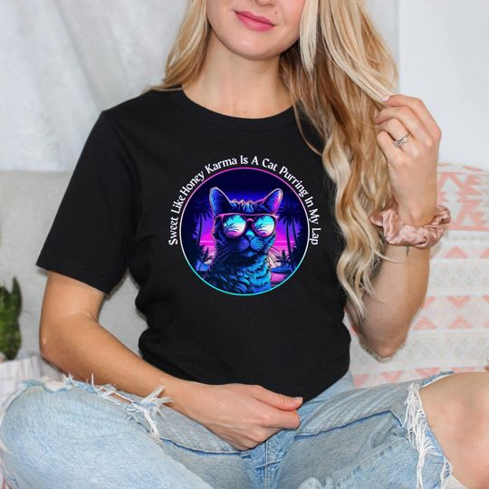 Discover Karma Is A Cat Taylor Shirt | Midnights Karma Cat | Taylor Era Concert Merch