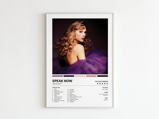 Discover Taylor Speak Now (Taylor's Version) Poster - Speak Now Album Cover Print - Taylor Poster - Wall Art - Home Decor - Music Gift