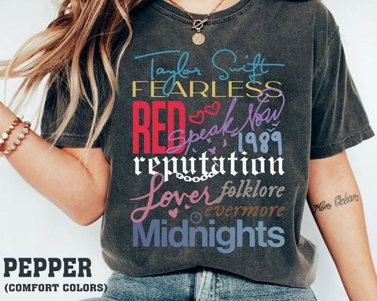 Discover Vintage Taylor The Eras Tour 2023 Shirt, Taylor Album Logo 2023 Shirt