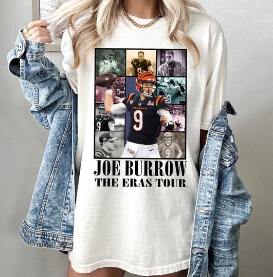 Discover Joe Burrow The Eras Tour Shirt, Vintage Joe Burrow T-Shirt, America Football Shirt