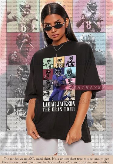 Discover Lamar Jackson The Eras Tour tee, Football Unisex Gift For Fan Shirt