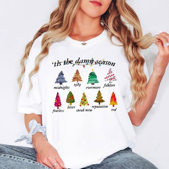 Discover Christmas Taylor Shirt, Tis The Damn Season, Taylor Album Christmas Tree