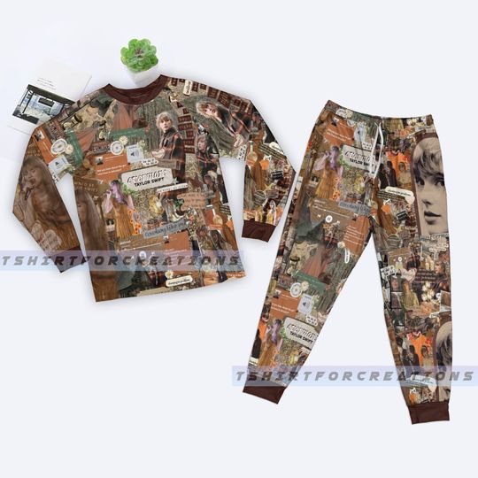 Discover Evermore Taylor Eras Tour Pajamas Set, Taylor version Merch, Evermore Pajamas Set
