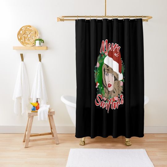 Discover Taylor Merry Swiftmas Christmas Shower Curtain