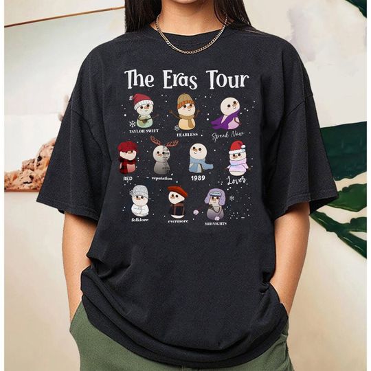 Discover The Eras Tour Snowman Shirt, Swiftmas T Shirt