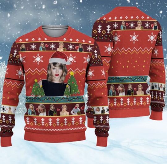 Discover Taylor Ugly Christmas Sweater, Gift TS Fan The Eras Tour Sweatshirt, Taylor Switfie Sweater