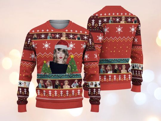 Discover Taylor Ugly Christmas Sweater, Taylor Christmas Sweatshirt, Music Ugly Sweater