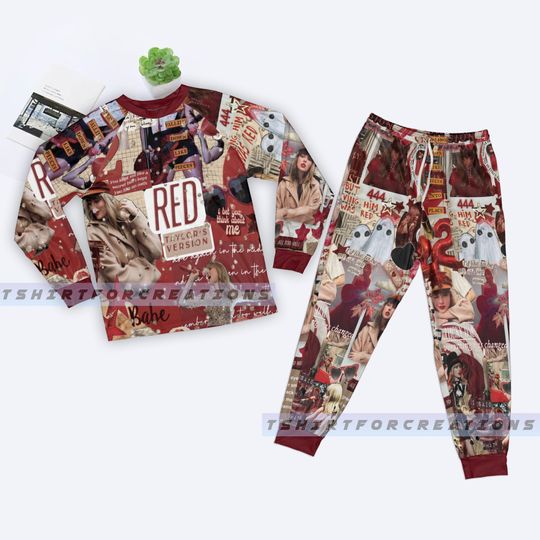 Discover Taylor Eras Tour Pajamas Set, Taylor version Merch, Red Pajamas Set