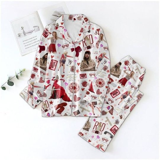 Discover Red Taylor Pajamas Set, Eras Tour Pajamas Set, Taylor version Pajamas Set