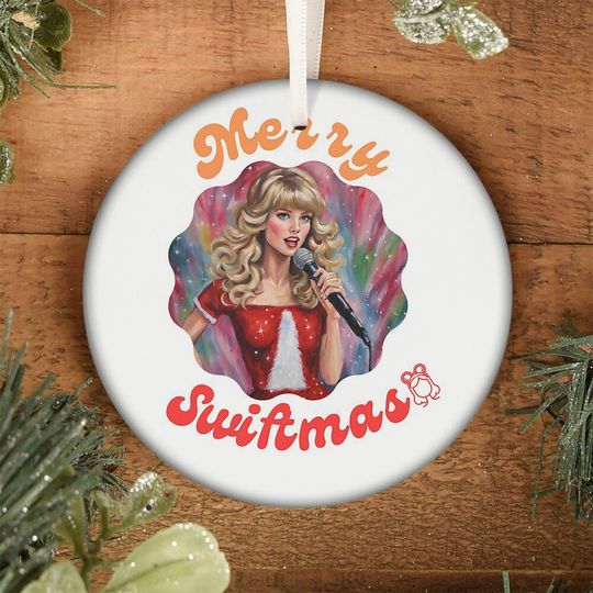 Discover Merry Swiftmas - Taylor Inspired Ceramic Ornament