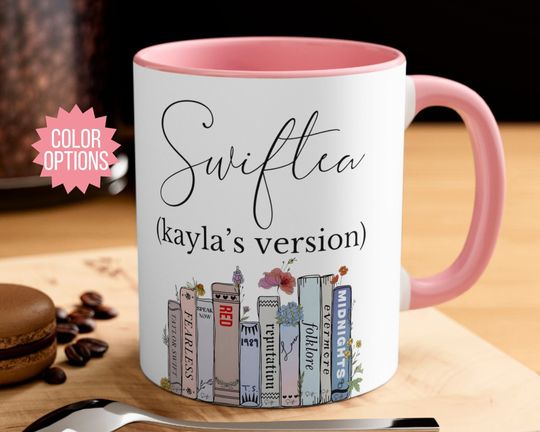 Discover Personalised Swiftea Taylor version mug for Taylor version gift eras tour 1989 red reputation