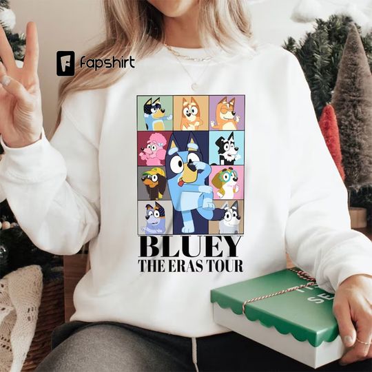 Discover BlueyDad Eras Tour Sweatshirt, BlueyDad Family Sweatshirt, BlueyDad Cartoon Sweatshirt