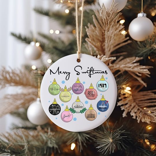 Discover Merry Swiftfmas Balls Christmas Ornament, Taylor Albums Ornament, Taylor Ornaments Albums