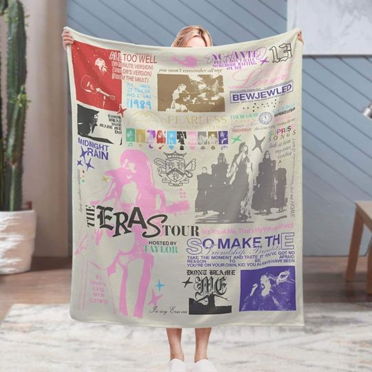 Discover Eras Tour Fleece Blanket Taylor Eras Tour Taylor version Blanket