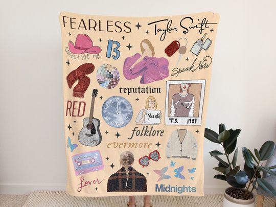 Discover Taylor ERAS Tour Swift Blanket, Taylor version Blanket, Eras Tour Fleece Blanket